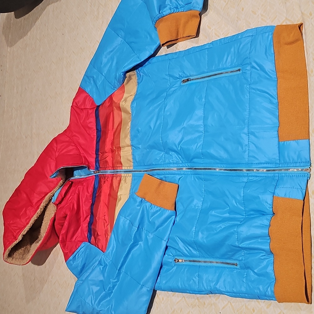 Colorful Light Waight Jacket with Hood, New And Has'nt Been Worn - Picture 2 of 6